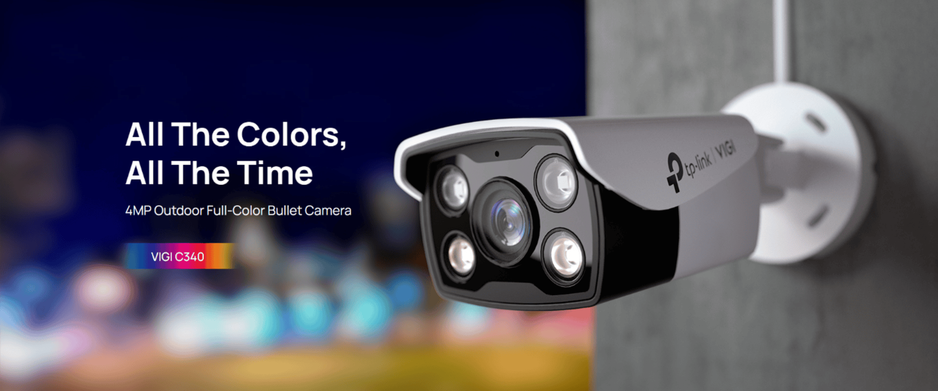 TP-LINK VIGI C340 4MP 4MM OUTDOOR FULL-COLOR BULLET NETWORK CAMERA